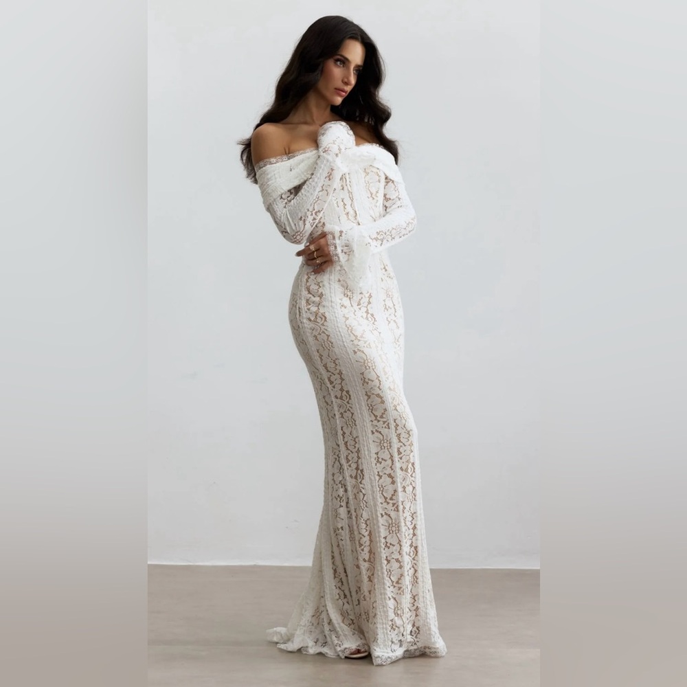 Sunfere Emily Off Shoulder Lace Maxi Dress